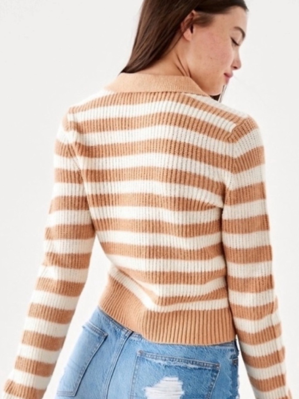 American Eagle Striped Collared Sweater Size XS - Picture 2 of 9